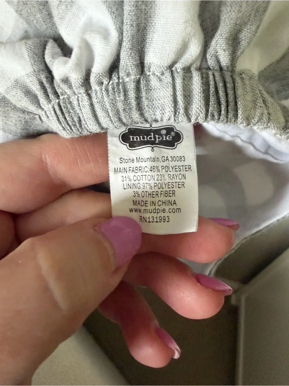 Mud Pie Baby 6-9M Gray White Gingham Romper Sleeveless Unisex One Piece